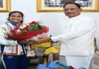 राष्ट्रमंडल खेलों की रजत पदक विजेता ज्ञानेश्वरी यादव का मुख्यमंत्री निवास में भव्य स्वागत