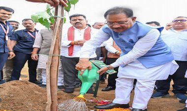 मुख्यमंत्री विष्णुदेव साय ने अपनी माँ के नाम पर लगाया पीपल का पौधा, वन महोत्सव-2026 का हुआ शुभारंभ