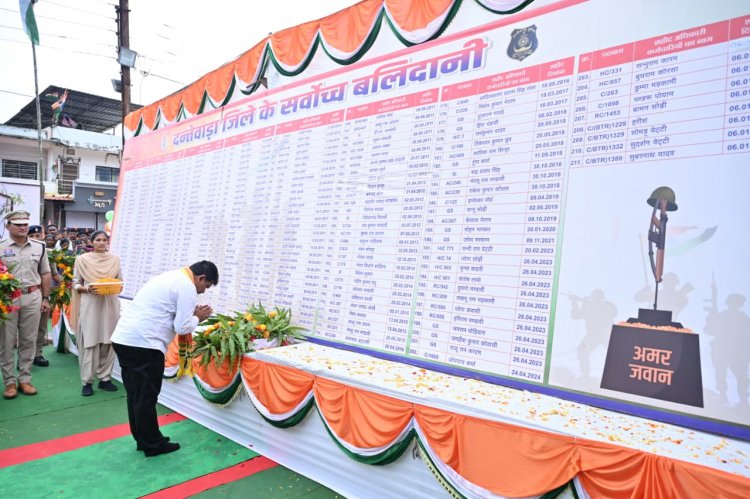 श्यामगिरी में शहीद पूर्व विधायक स्व. भीमा मंडावी को उप मुख्यमंत्री विजय शर्मा और वन मंत्री केदार कश्यप ने दी श्रद्धांजलि
