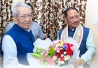 मुख्यमंत्री विष्णु देव साय ने छत्तीसगढ़ के पूर्व राज्यपाल  विश्वभूषण हरिचंदन से की सौजन्य भेंट