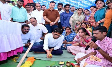 कोड़ातराई में 1.21 करोड़ रुपये की लागत से बनेगा पीएम स्कूल भवन, वित्त मंत्री ओ.पी. चौधरी ने किया भूमिपूजन