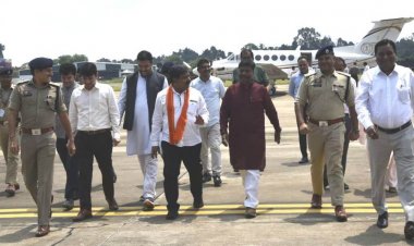 जगदलपुर : उप मुख्यमंत्री विजय शर्मा और वन मंत्री  केदार कश्यप का जगदलपुर आगमन