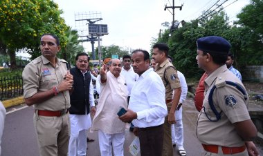 पदयात्रा सप्ताह की तैयारियों का विधायक पुरन्दर मिश्रा ने लिया जायजा, कार्यक्रम स्थल का किया निरीक्षण