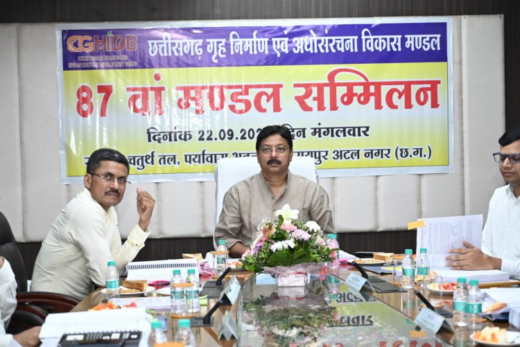  छत्तीसगढ़ गृह निर्माण मंडल की 87वीं बैठक में लिए गए कई महत्वपूर्ण निर्णय