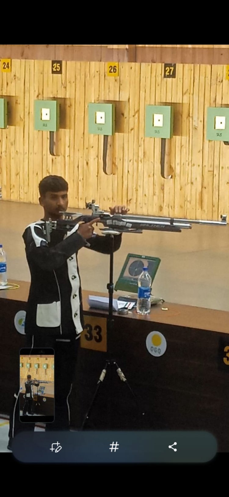 आसनसोन पष्चिम बंगाल में छत्तीसगढ़ के राईफल शूटर वीरभद्र को तृतीय स्थान