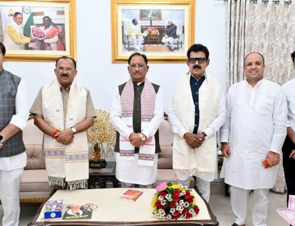 मुख्यमंत्री  विष्णु देव साय से राजस्थान विधानसभा अध्यक्ष  वासुदेव देवनानी ने की सौजन्य भेंट